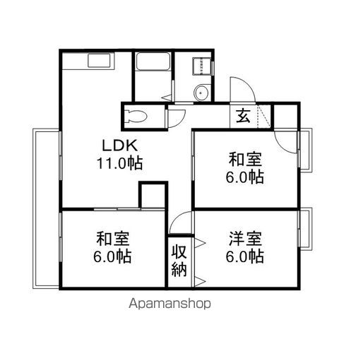 シャトル平福Aの間取り写真