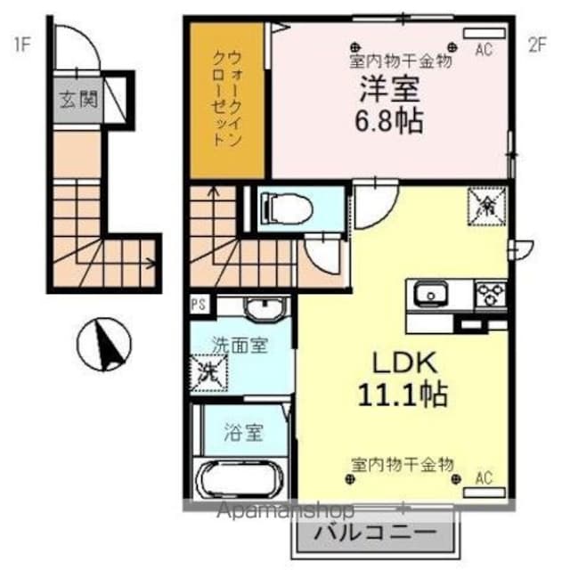 サングリーン[1LDK/49.89m2]の間取図
