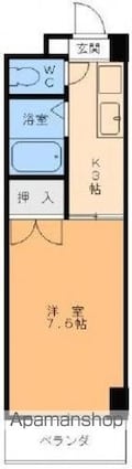 シャルル南サヤ[1K/23.24m2]の間取図