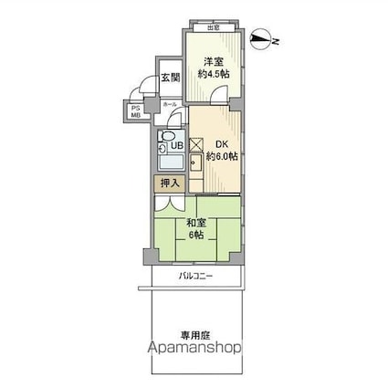 セザール中野富士見町[2DK/28.89m2]の間取図