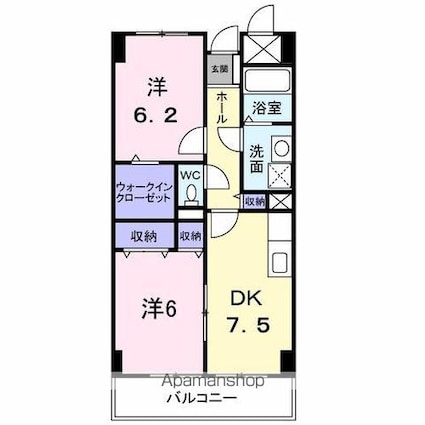 アメニティ屋島[2DK/51.29m2]の間取図
