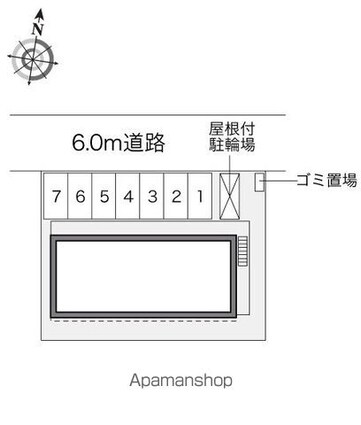 レオパレスシュベリュール蘇我[1K/22.35m2]の配置図