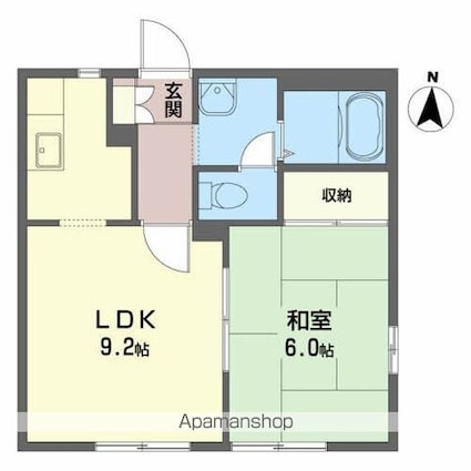 レジェンドふなき[1LDK/36m2]の間取図