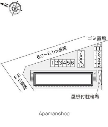 レオパレスマツナミ[1K/22.7m2]の配置図