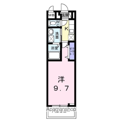 ヒカルサ熊谷久下[1K/28.87m2]の間取図