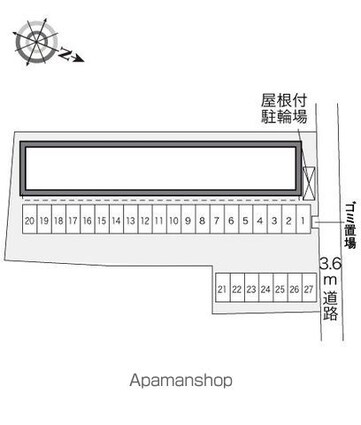 レオパレス松木[1K/23.61m2]の配置図