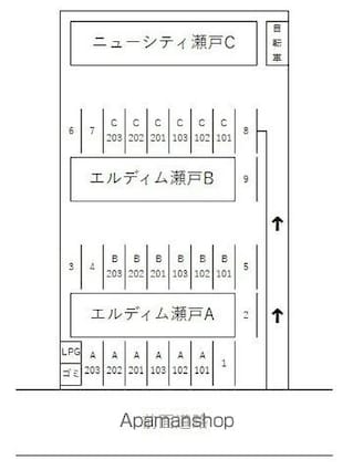 ニューシティ瀬戸Ｃ[3DK/52.99m2]の配置図