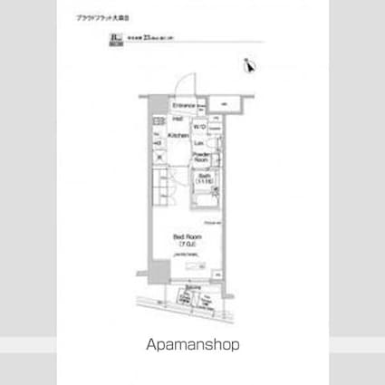 プラウドフラット大森Ⅲ[1K/23.69m2]の間取図