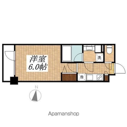グランド・ガーラ立川[1K/20.15m2]の間取図