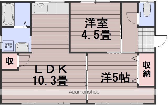 宇野線 備前西市駅 徒歩34分 1階建 築53年の間取り写真
