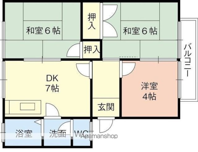 ディアス寿里[3DK/46m2]の間取図