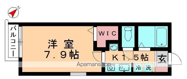 ウェリナ大森台[1K/23.6m2]の間取図
