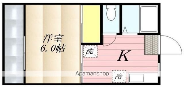 東京都武蔵野市中町３丁目[1K/21.33m2]の間取図