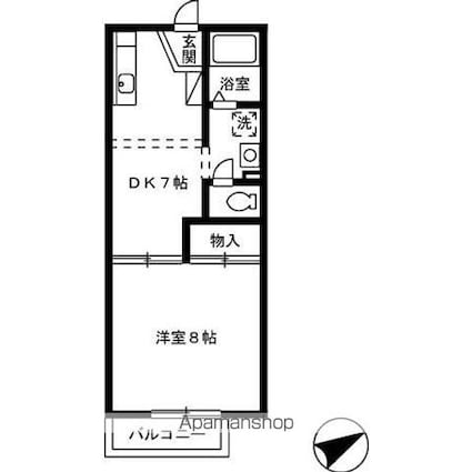 メゾンマキモト[1DK/33.12m2]の間取図