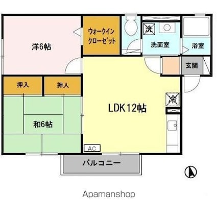 ＥＡＳＴ　ＮＯＮＡＭＩ　六番館[2LDK/56.8m2]の間取図