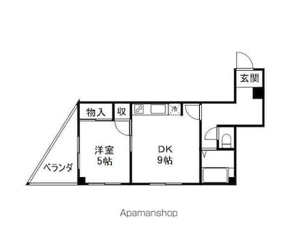 ベルメッソさんぽ館[1DK/40.3m2]の間取図