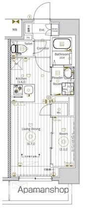 メイクスアート千種ウエスト[1LDK/28.34m2]の間取図