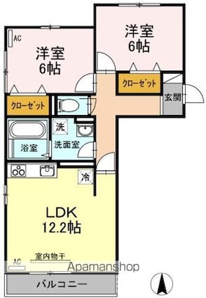 蔵王ヒルズＫ[2LDK/59.61m2]の間取図