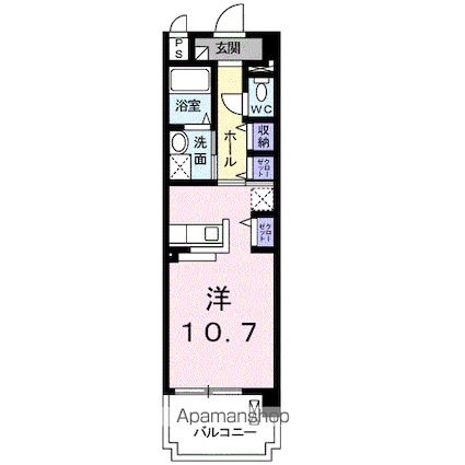 熊本県八代市田中西町[1R/31.5m2]の間取図