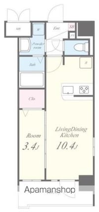 クラシィコート[1LDK/33.24m2]の間取図