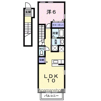 アヴェニール諏訪[1LDK/41.98m2]の間取図