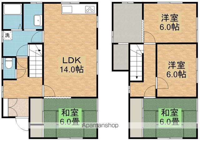 札幌市清田区 2階建 築51年の間取り写真