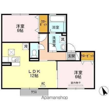 セジュール上野浦　ＩＶ[2LDK/57.18m2]の間取図