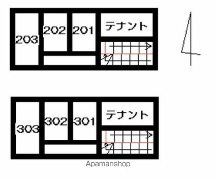 幸ビル[2K/41.4m2]の配置図