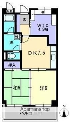 ノースポイントハイツ[2SDK/52.85m2]の間取図