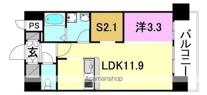 Ａｓｈｉｈａｒａ　ｂｕｉｌｄｉｎｇ[1LDK/40.67m2]の間取図