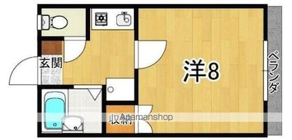 グランコートイースト[1K/24.05m2]の間取図