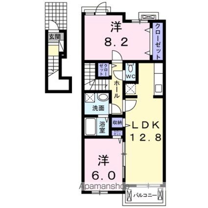 シルバーストン　Ⅲ[2LDK/64.51m2]の間取図