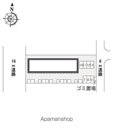 レオパレス東原[2DK/49.68m2]の配置図