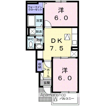Ｌｕｃｅ　Ⅰ[2DK/46.06m2]の間取図