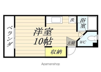 シェトワ岸谷[1R/23.09m2]の間取図