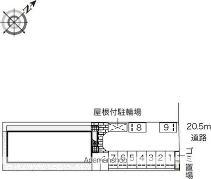 レオネクストフォーレパレス[1K/26.08m2]の配置図