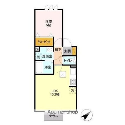 ルミエール　エノモト[1LDK/36.67m2]の間取図