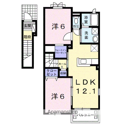 エテルノ[2LDK/58.21m2]の間取図