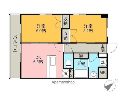 エルマーナ[2DK/45.17m2]の間取図