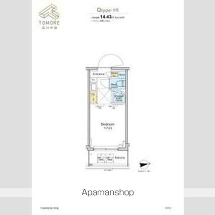 東京都品川区豊町６丁目[1R/14.43m2]の間取図