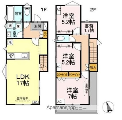 住吉町戸建[3LDK/84.24m2]の間取図
