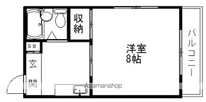 ハイツ初田[1K/22.45m2]の間取図