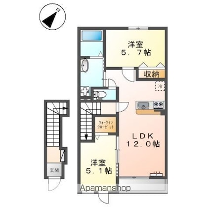 ポラリス[2LDK/54.99m2]の間取図