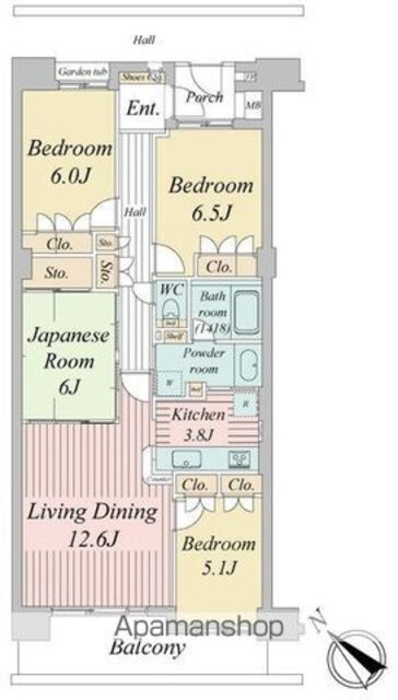 ルネ・ベイグランデ[4LDK/88.47m2]の間取図