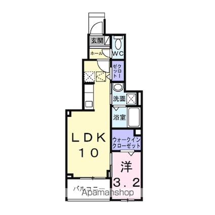 オリオン[1LDK/35.02m2]の間取図