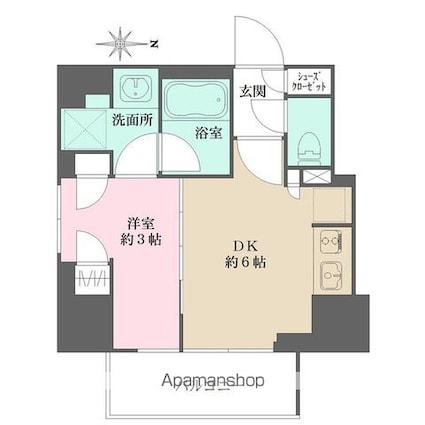 プライムアーバン西日暮里フロント[1DK/25.16m2]の間取図