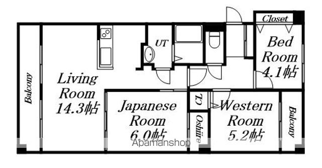 クリオ行啓通参番館の間取り写真