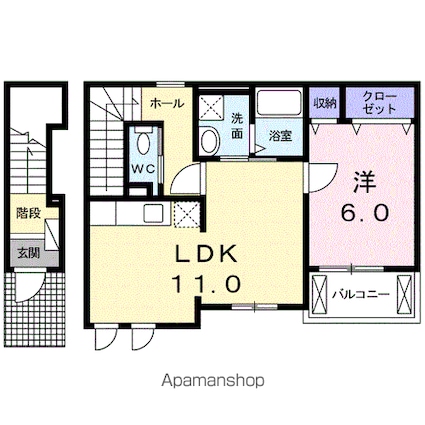 さくらハウス[1LDK/45.97m2]の間取図