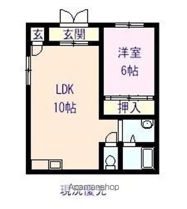 レジデンス英[1LDK/41.5m2]の間取図