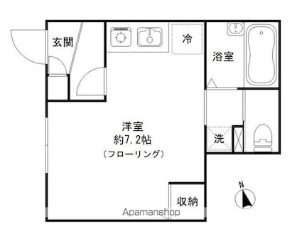 ステラＵ[1R/19.87m2]の間取図
